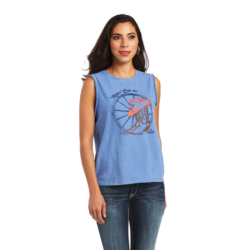 Ariat T-Shirts Damen - Mama Blau ( QDTBP-6539 )